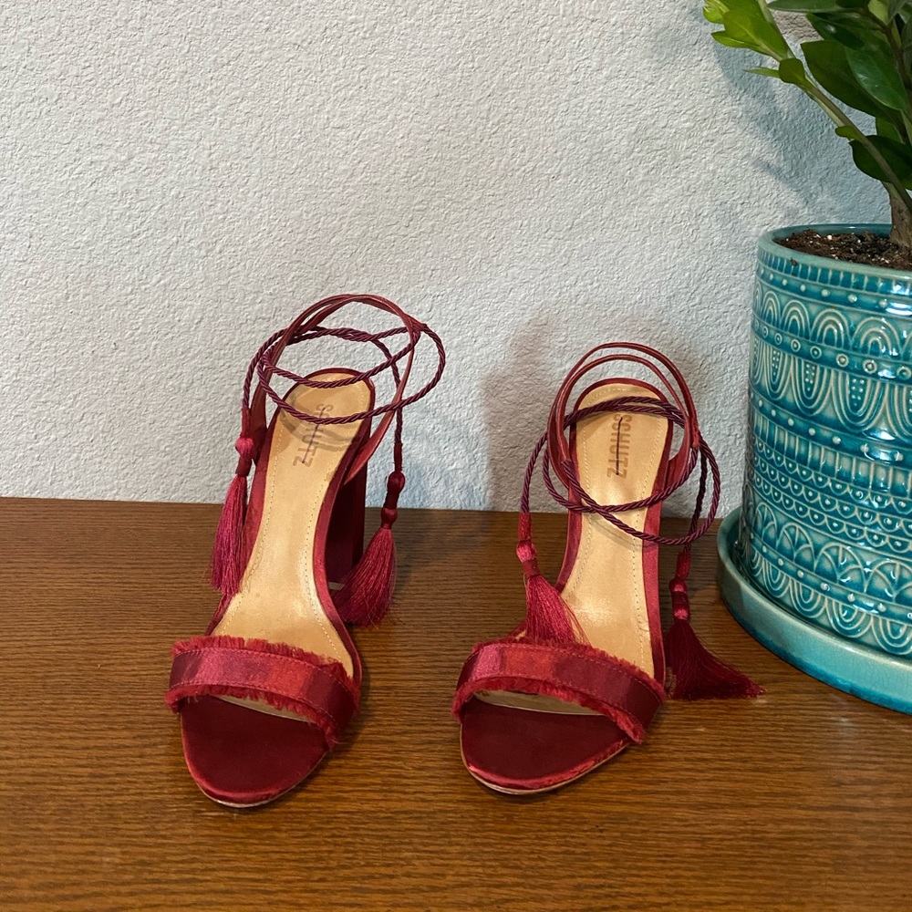 Schutz- Satin Tie Up Heel